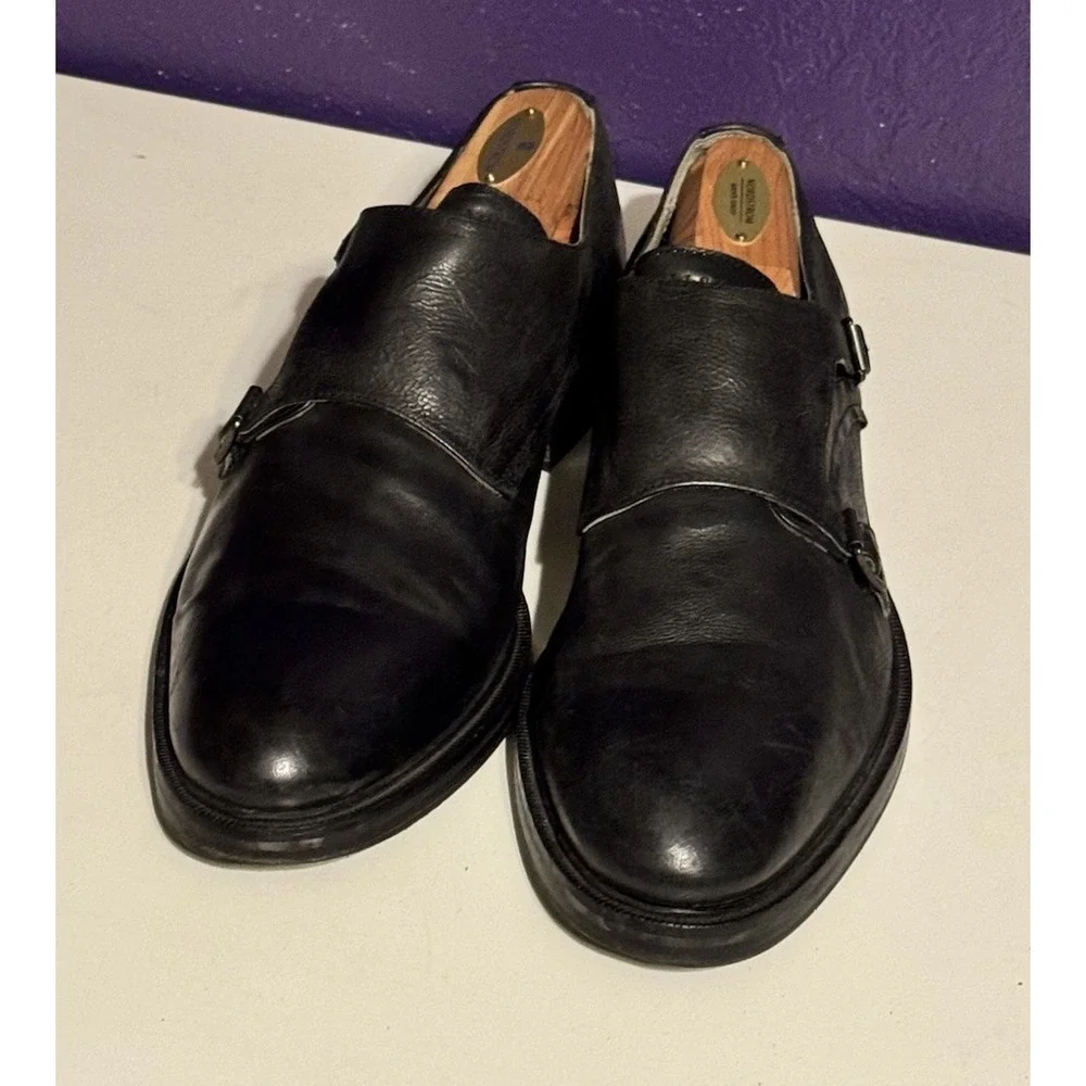 All Saints Dalton Monk Strap Shoes Mens US 10 UK 9 EU 43 Black